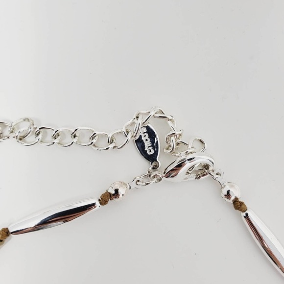 Chico's Two Tone Silver and Gold Tone Oval Necklace - Picture 7 of 8